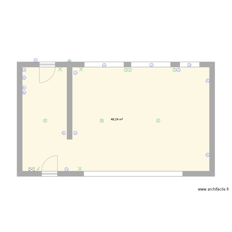 projet seb. Plan de 1 pièce et 49 m2