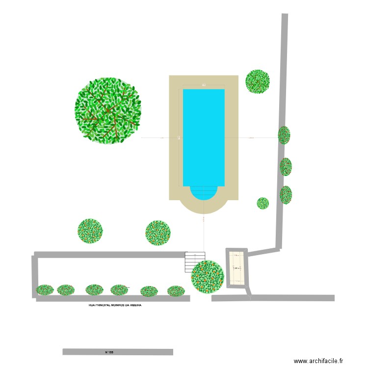 PISCINE A. Plan de 1 pièce et 3 m2