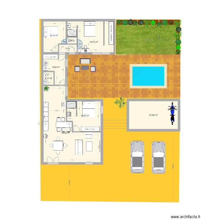 parentis4. Plan de 9 pièces et 125 m2