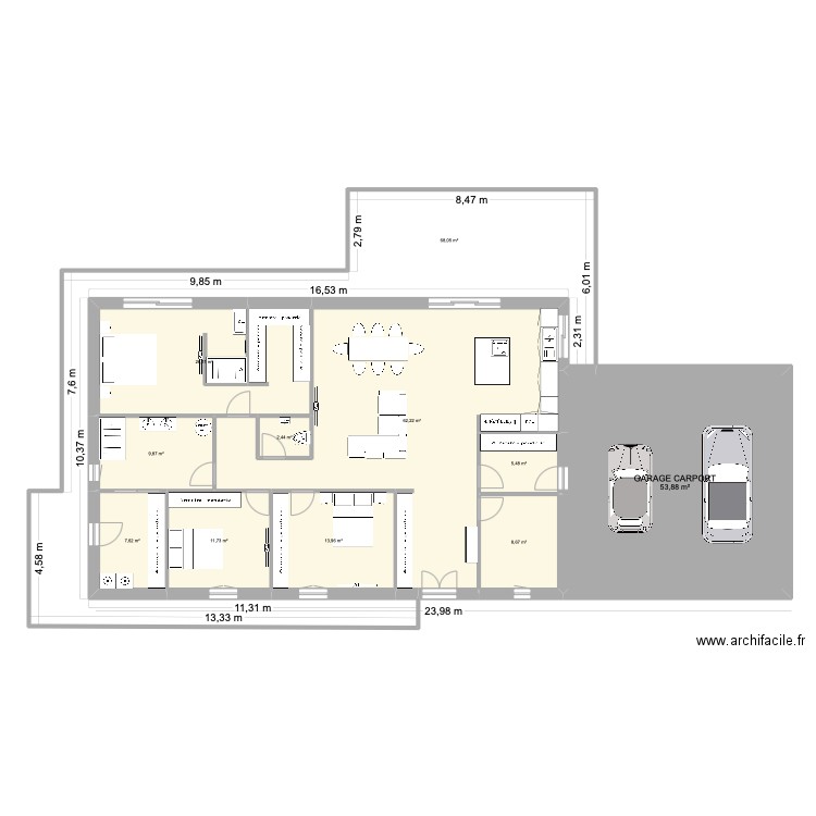 SORMONNE1. Plan de 11 pièces et 270 m2