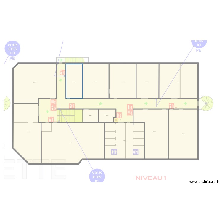 CARROS R+1. Plan de 14 pièces et 1178 m2
