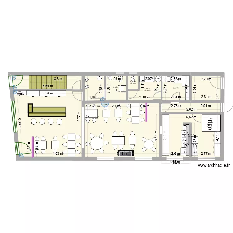 PROJET RDC. Plan de 6  et 141 m²