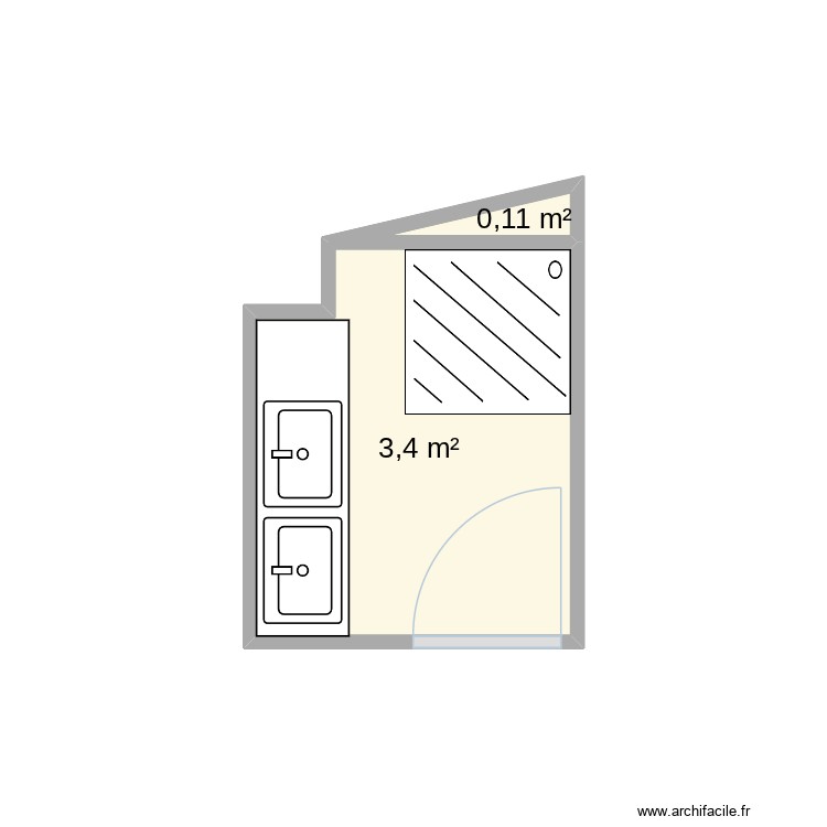 Salle de bain Lucienne Daniel Douche 90X90. Plan de 0 pièce et 0 m2