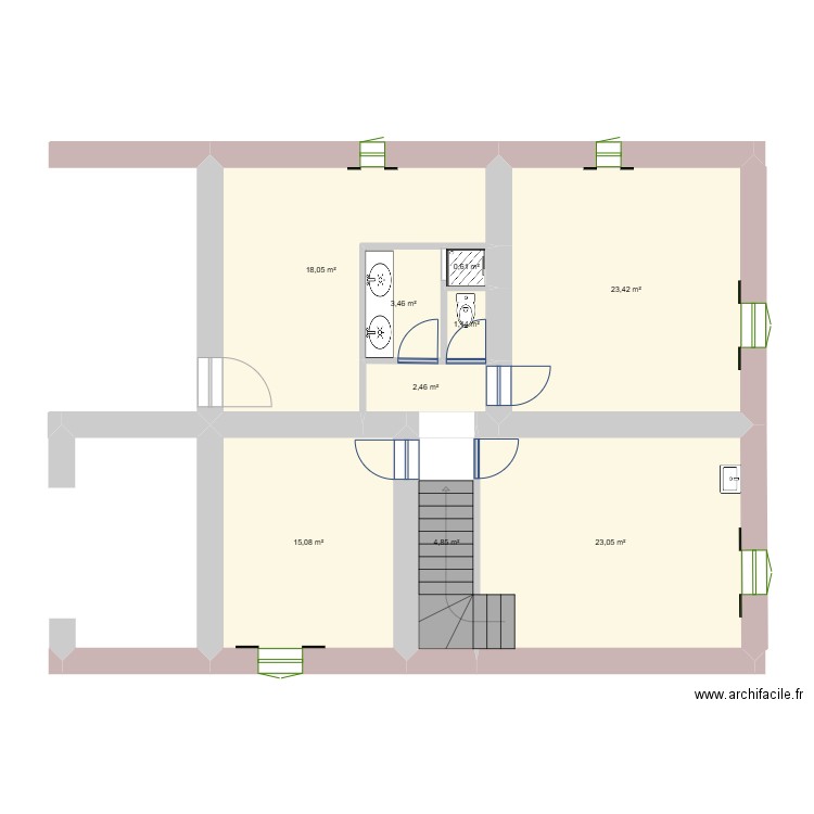 SuzeAujourdhui. Plan de 9 pièces et 92 m2