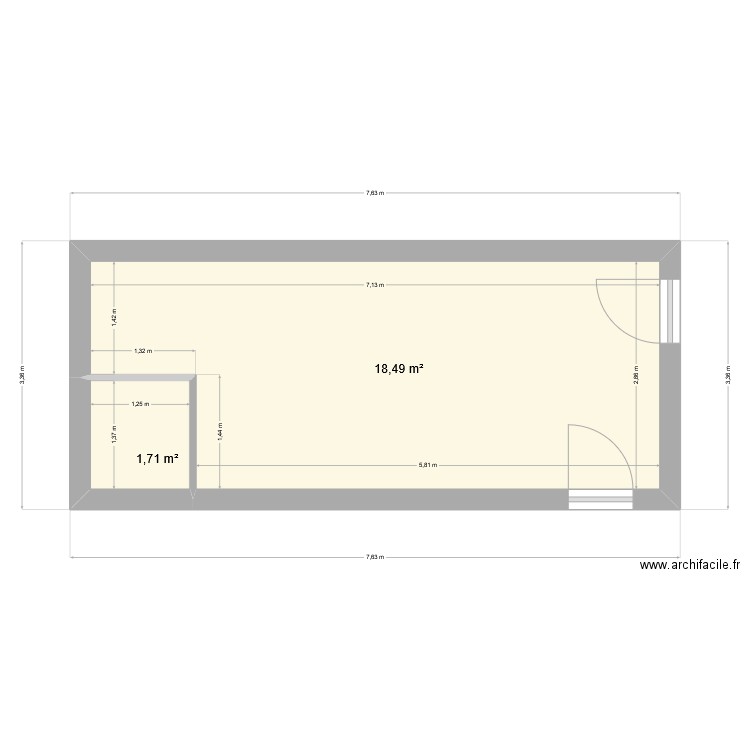Garage-0. Plan de 4 pièces et 18 m2