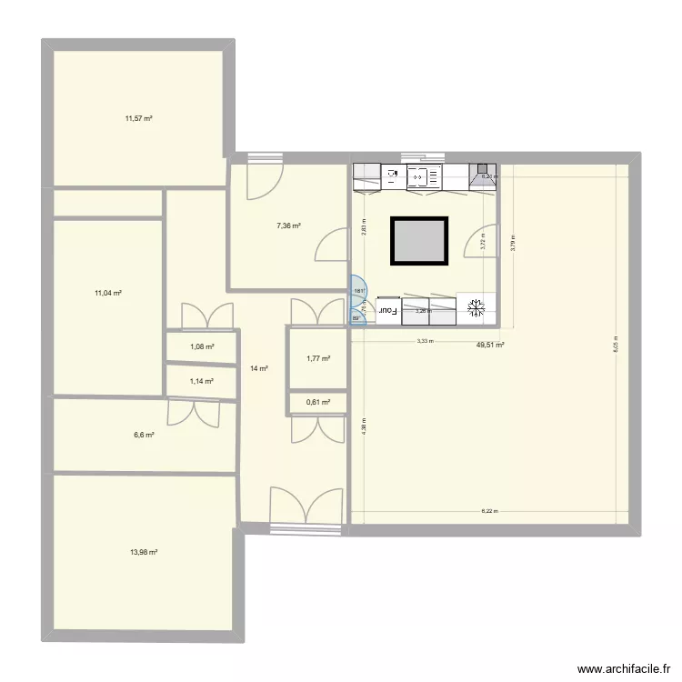 plan maison 2. Plan de 11  et 119 m²