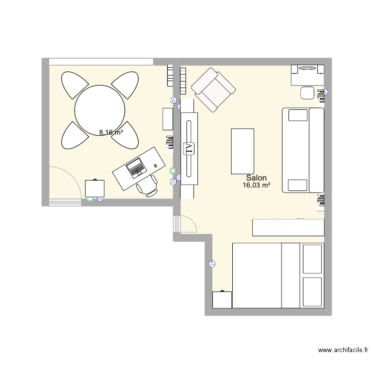 Montpellier avec atelier. Plan de 2 pièces et 24 m2