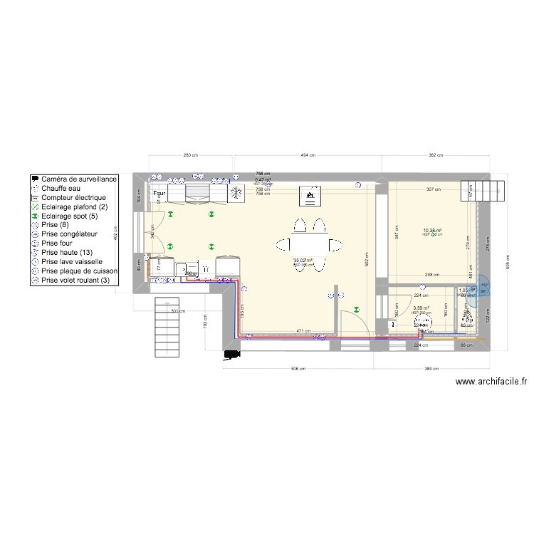 PLAN BLAISE BAS MALIK 5. Plan de 11 pièces et 69 m2