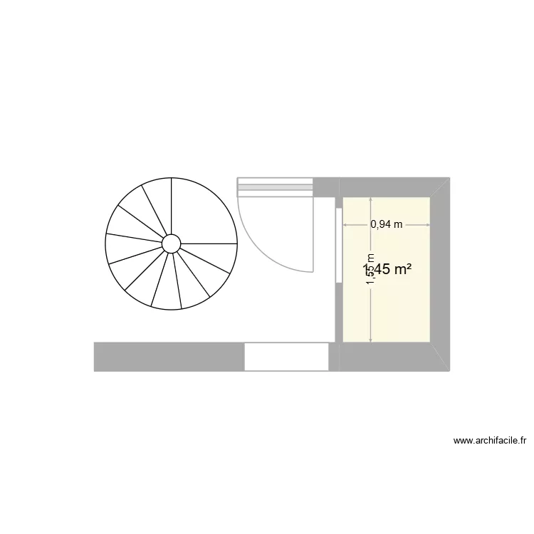 Entr&eacute;e. Plan de 1  et 1 m²