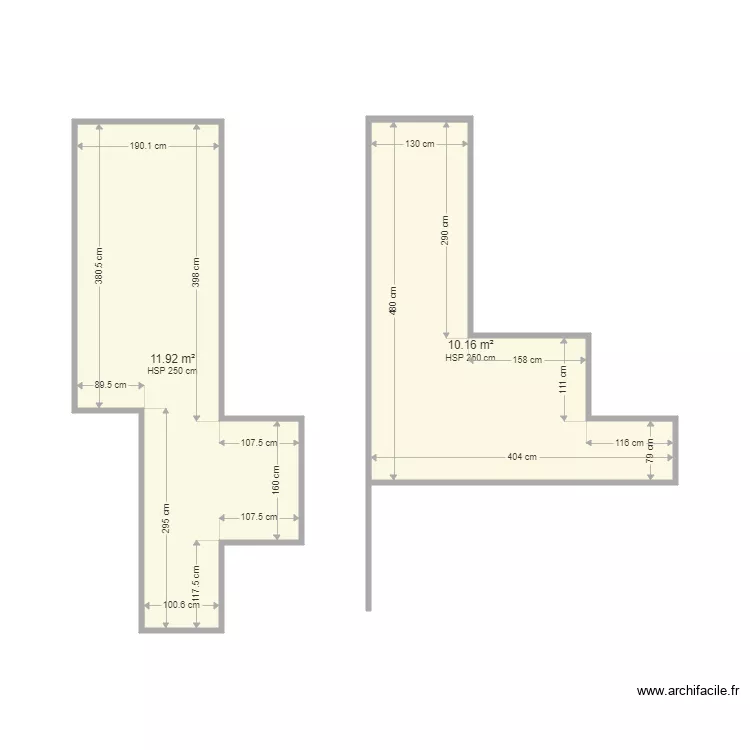 TOMBELAINE CAGE. Plan de 2  et 22 m²