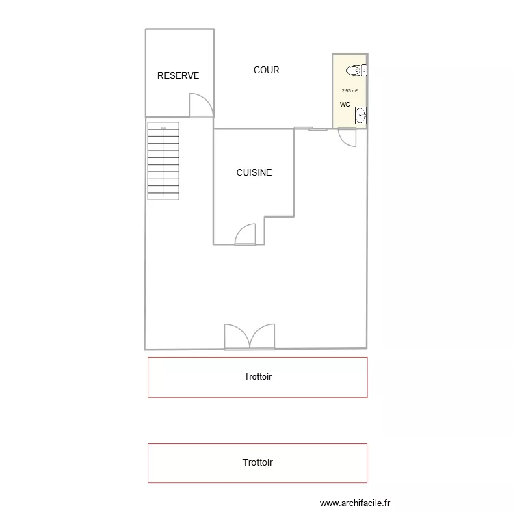 Salon de th&eacute; Nelly - Abbeville - Avant travaux. Plan de 
