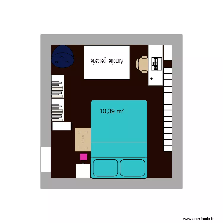 Projet Camille. Plan de 1 Pièce et 10 m² Projet Camille. Plan de 1 Pièce et 10 m²