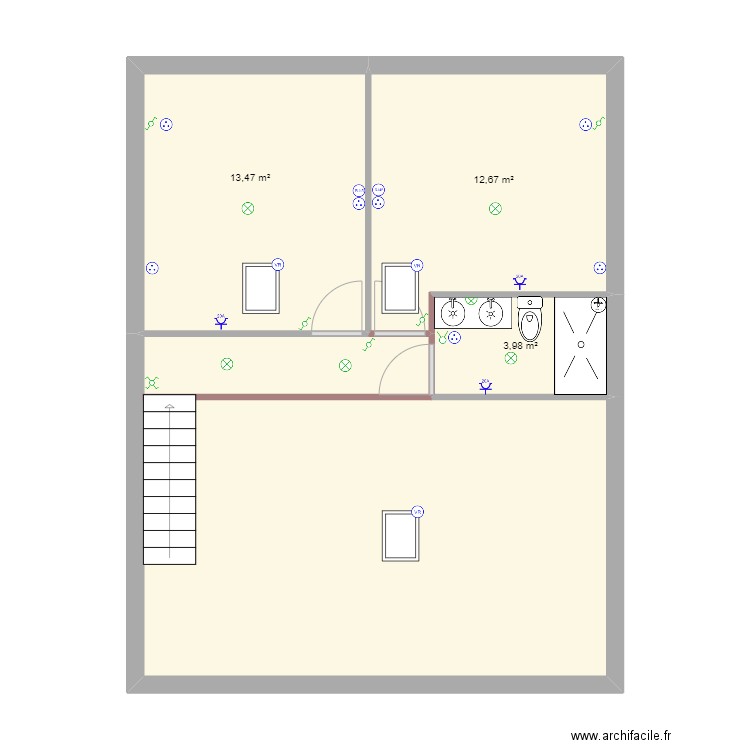 chalet marmande. Plan de 7 pièces et 128 m2