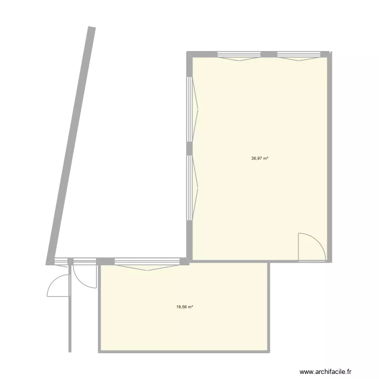 La Ruche Croix - Box 0 existrant et extérieur. Plan de 2 et 57 m² La Ruche Croix - Box 0 existrant et extérieur. Plan de 2 et 57 m²