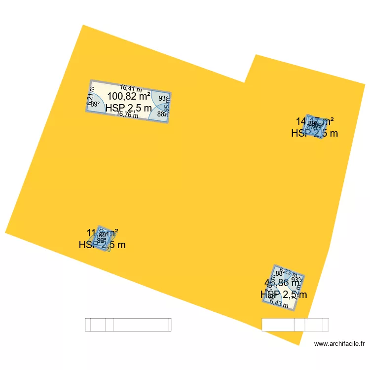 maison a renover. Plan de 4  et 173 m²