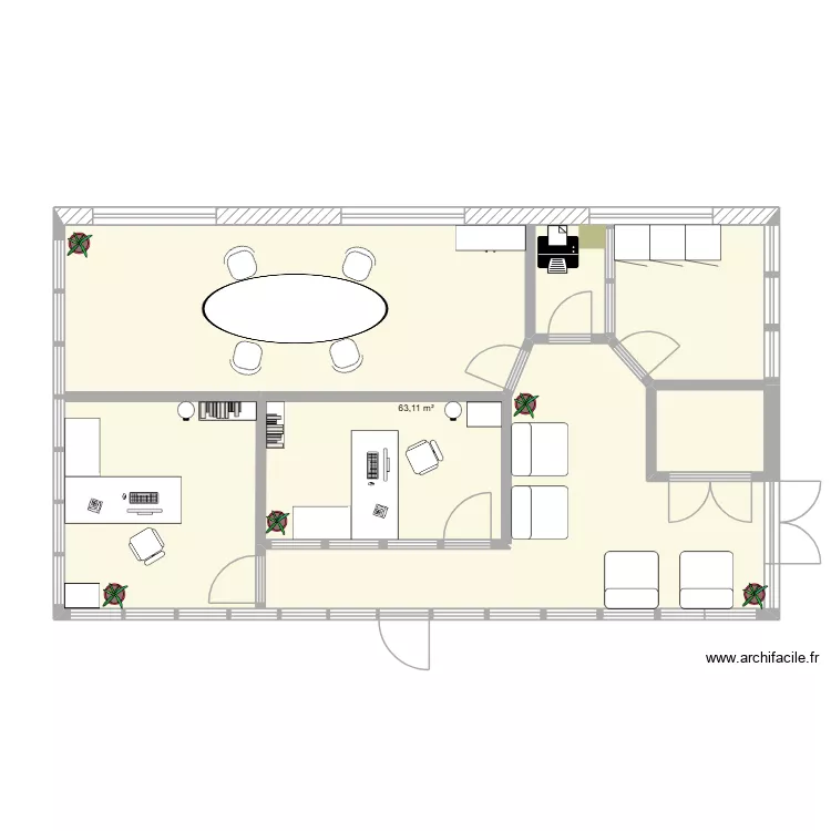 classe. Plan de 2  et 73 m²