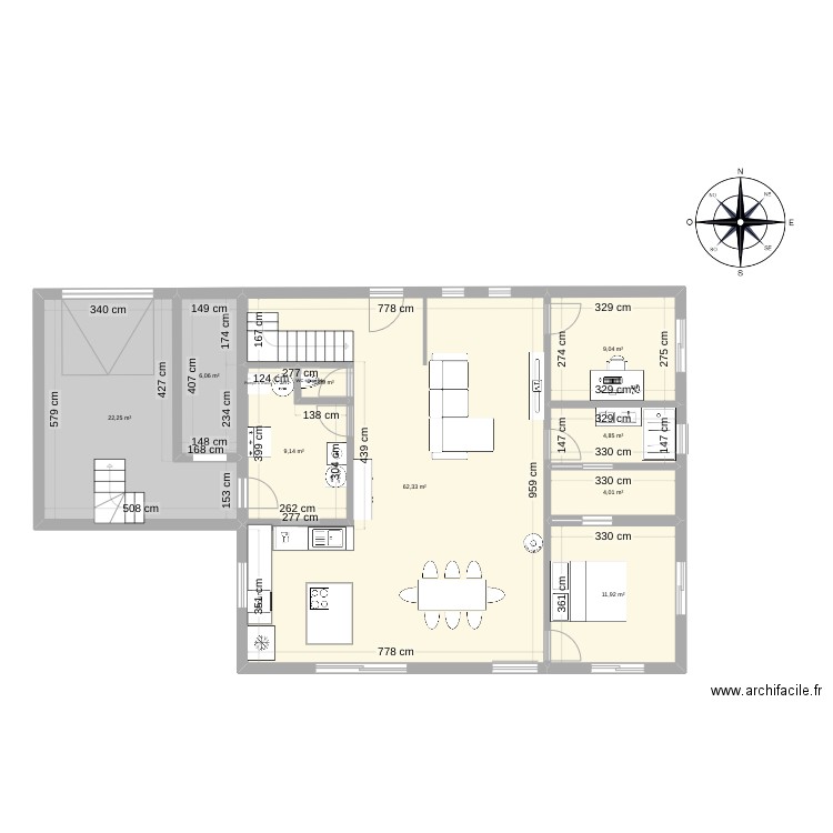 Maison Bouchemaine Alex. Plan de 9 pièces et 131 m2