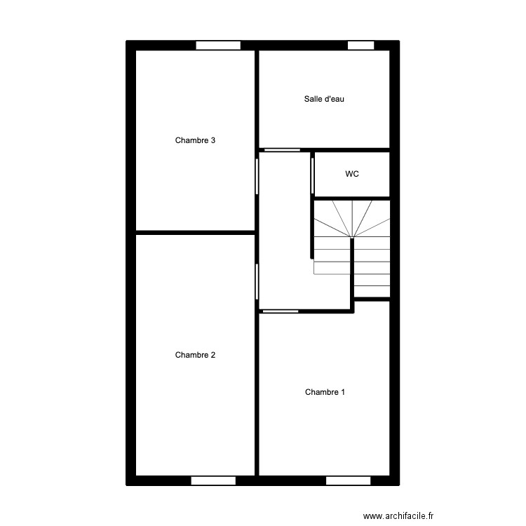 COULLET - Etage. Plan de 6 pièces et 51 m2