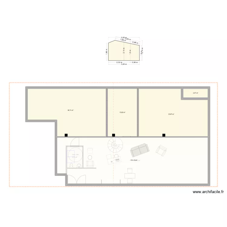 V3 etage toiture. Plan de 21 Pièces et 329 m² V3 etage toiture. Plan de 21 Pièces et 329 m²