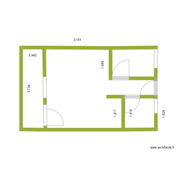 4KRA2. Plan de 4  et 22 m²