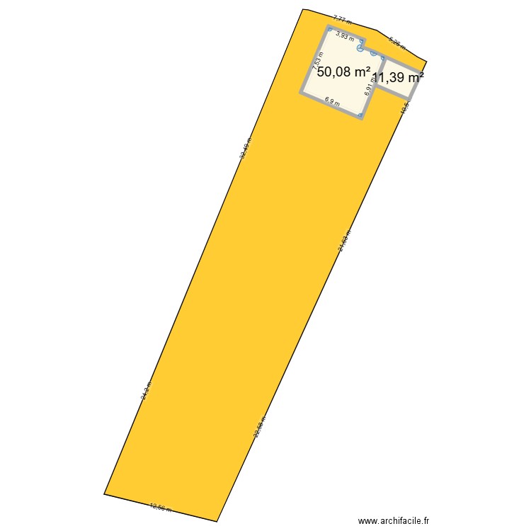 Pimpaneau plan de Masse. Plan de 2 pièces et 61 m2