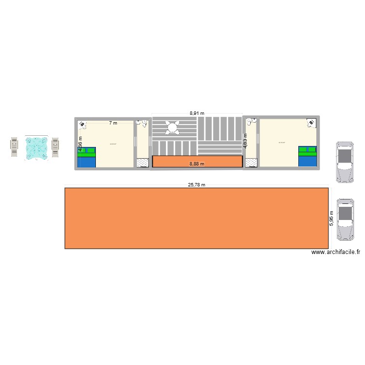 MAISON THIERRY GENIPA 2025. Plan de 2 pièces et 65 m2