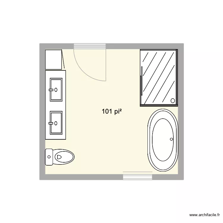 salle de bain. Plan de 1 et 9 m² salle de bain. Plan de 1 et 9 m²