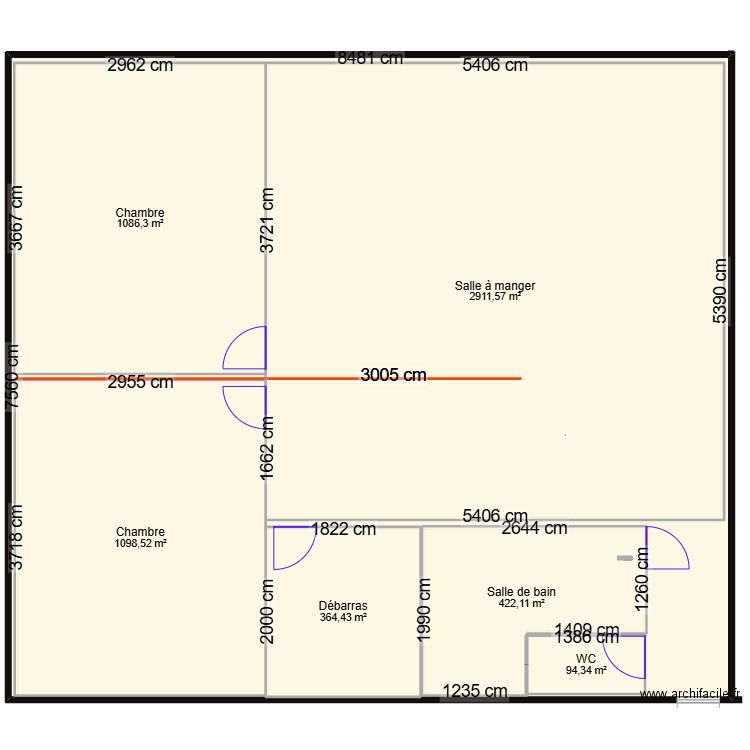 rdc . Plan de 8 pièces et 3800 m2