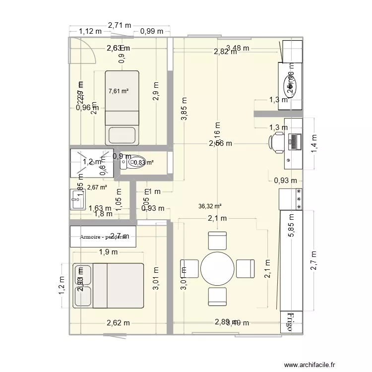 étable. Plan de 4 Pièces et 47 m² étable. Plan de 4 Pièces et 47 m²