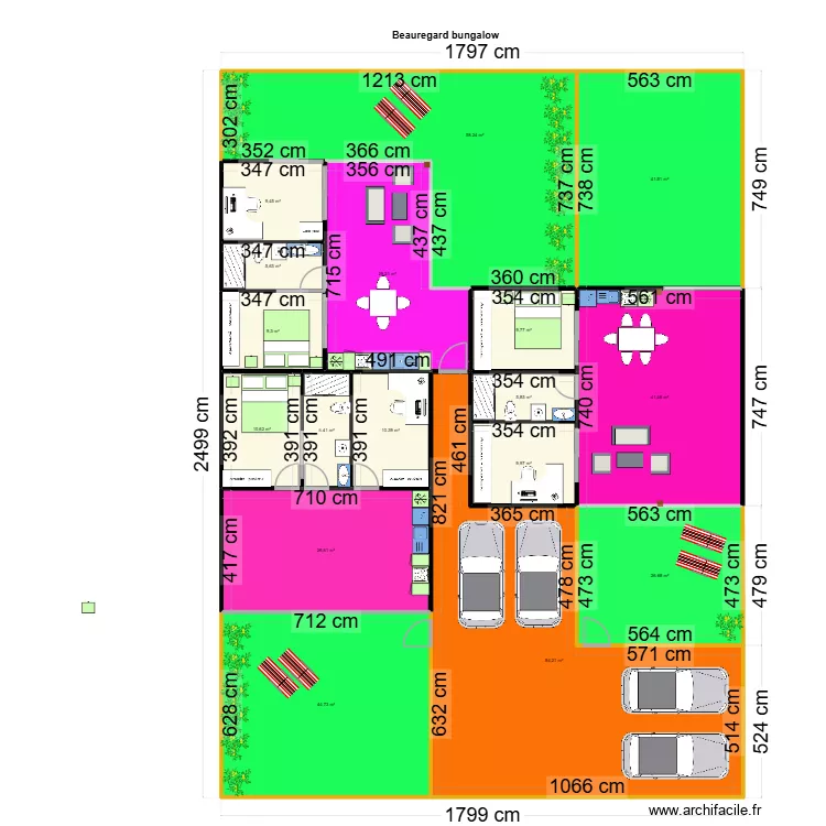 Beauregard bungalow permis. Plan de 17  et 433 m²