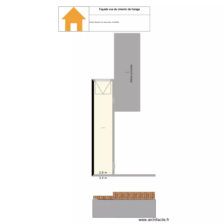 Garage actuel vue 2. Plan de 2 et 81 m² Garage actuel vue 2. Plan de 2 et 81 m²