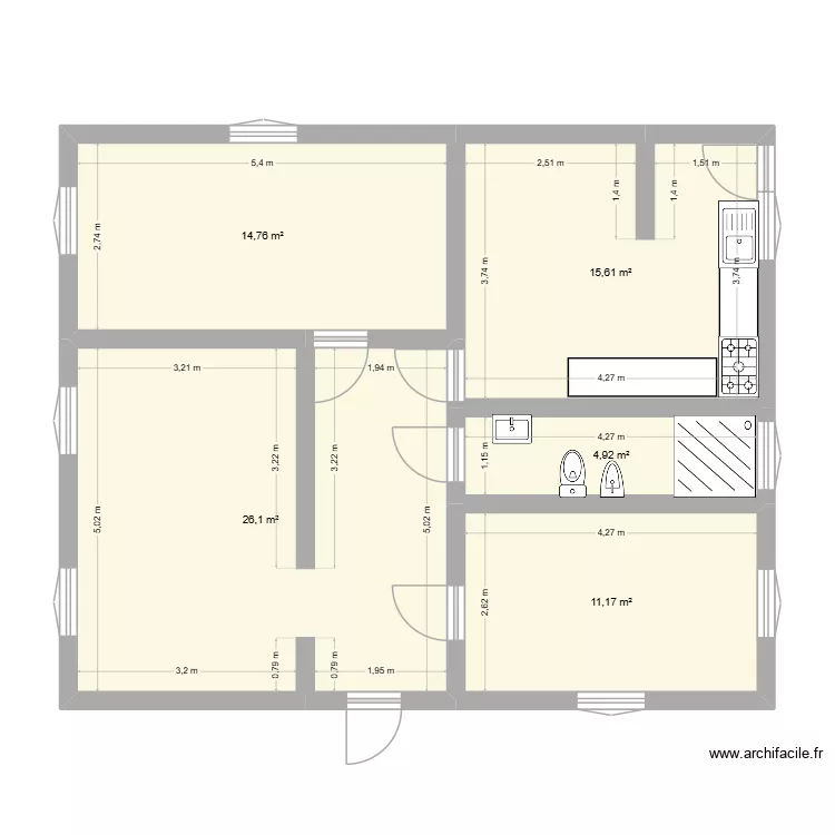 V0b. Plan de 5  et 73 m²