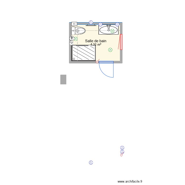 SDBJMO. Plan de 1 pièce et 4 m2