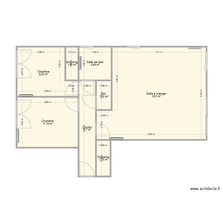 E26 villas d'opale. Plan de 8 pièces et 68 m2