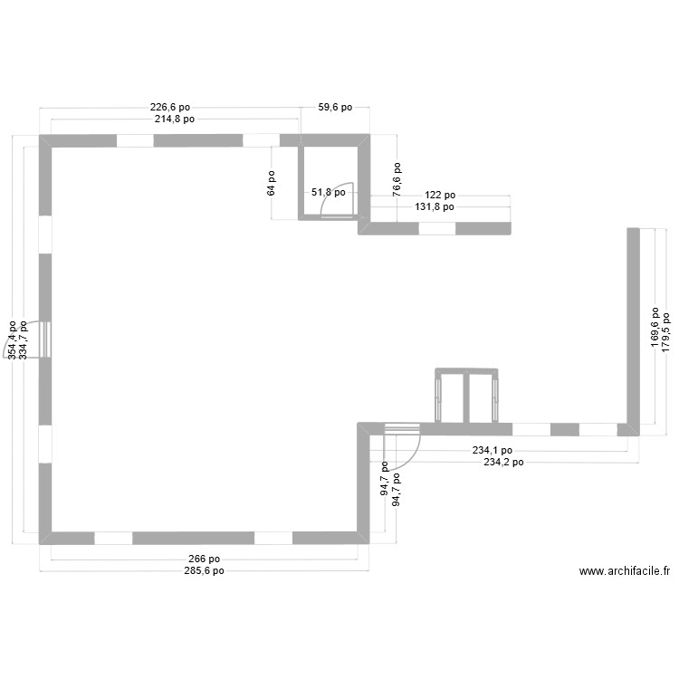 Bi Gen 2. Plan de 1 pièce et 2 m2
