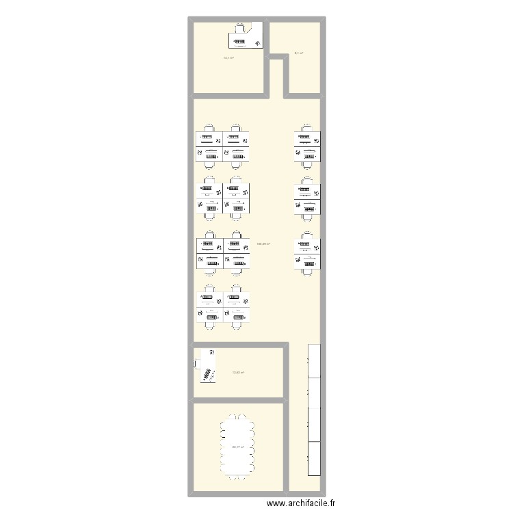 Plateau 5S. Plan de 5 pièces et 157 m2