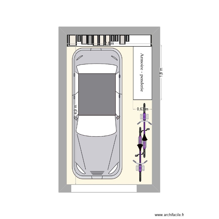 GARAGE. Plan de 1 pièce et 14 m2