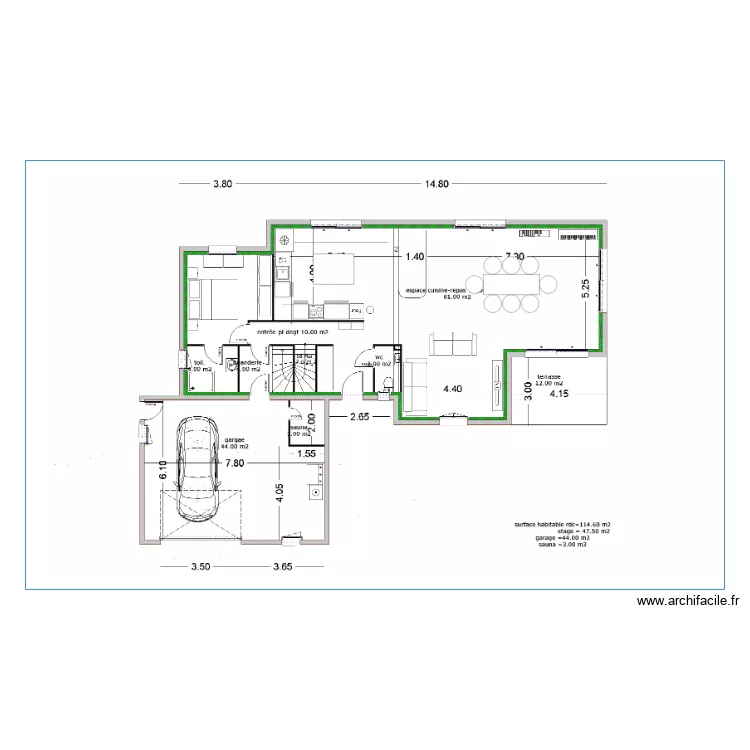 Maubec - 160m2 - RDC. Plan de 