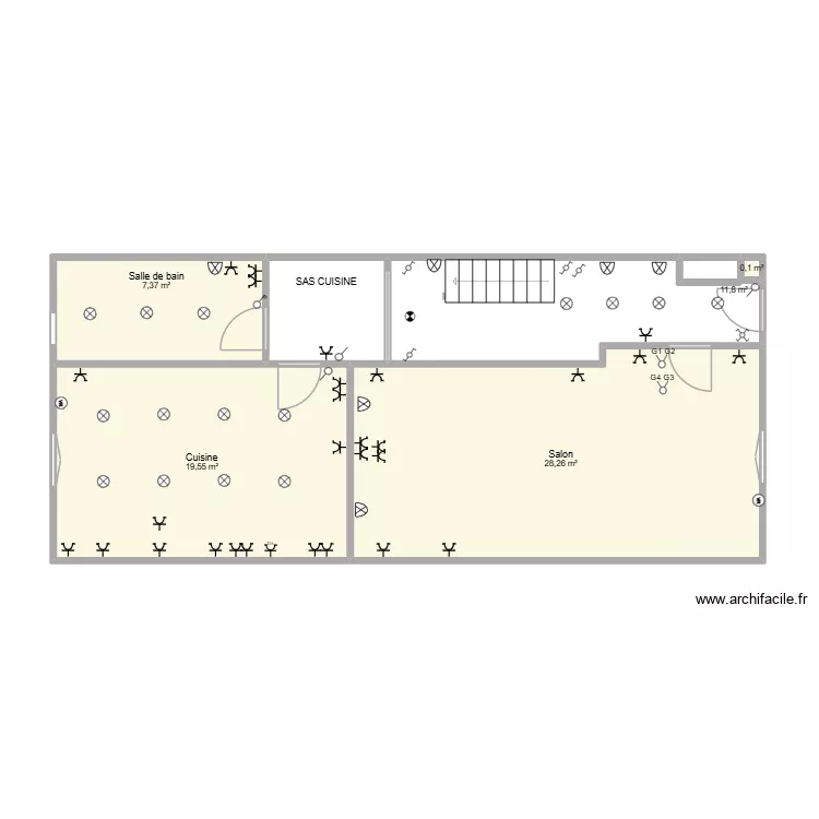 SOUR5. Plan de 6  et 71 m²