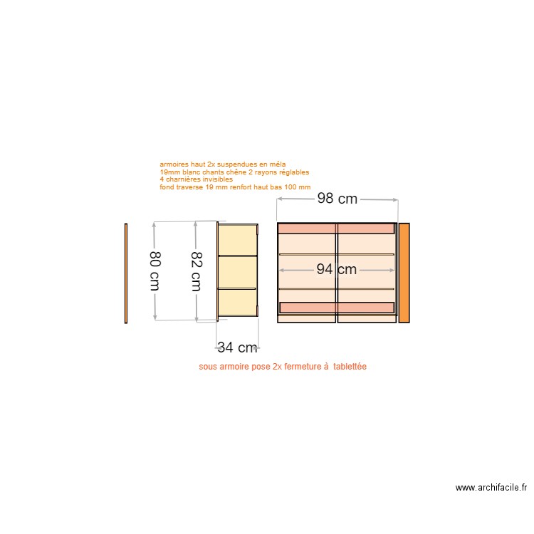 armoire haute cuisine . Plan de 0 pièce et 0 m2