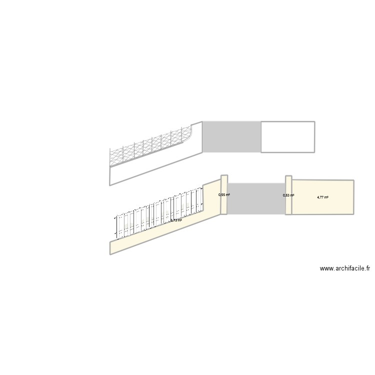 mur portail. Plan de 5 pièces et 13 m2