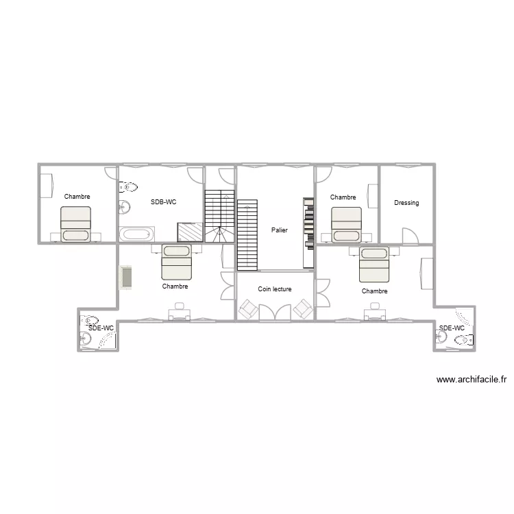 Guillaume R+1. Plan de 9 Pièces et 36 m²