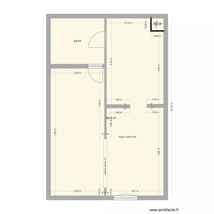 Plan garage T&S Leroux base vide. Plan de 3  et 75 m²