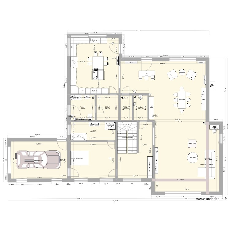 maison3. Plan de 15 pièces et 432 m2