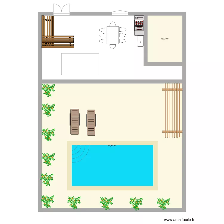 Theza jardin. Plan de 
