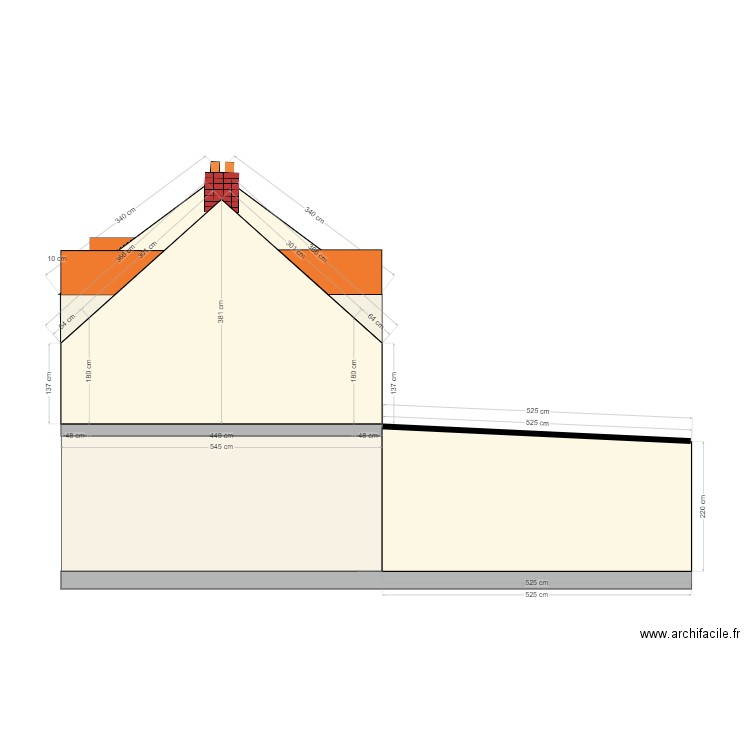 plan existant coupe nord v2. Plan de 0 pièce et 0 m2