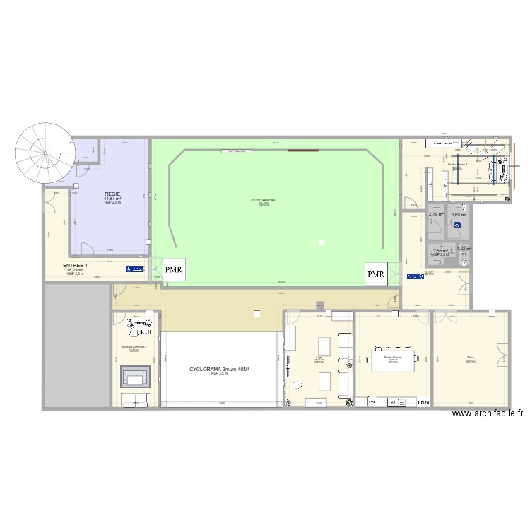 MVS STUDIOS. Plan de 16 pièces et 508 m2