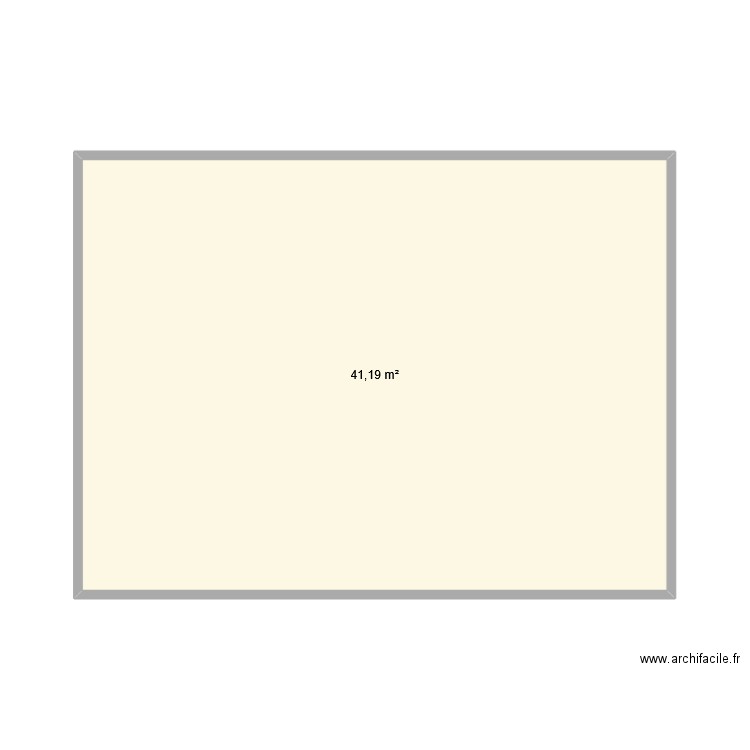 institut. Plan de 1 pièce et 41 m2