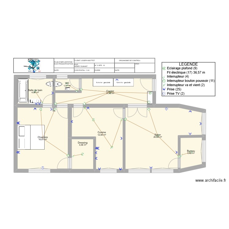 MODEL LOGO. Plan de 8 pièces et 75 m2