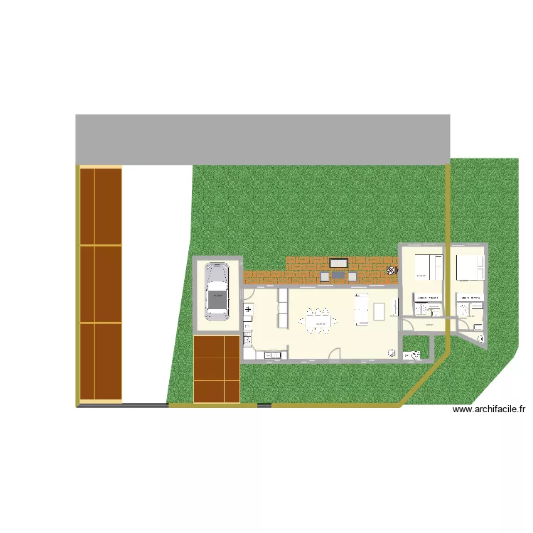maison. Plan de 7  et 105 m²